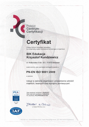 BIK Edukacja ISO 9001:2009